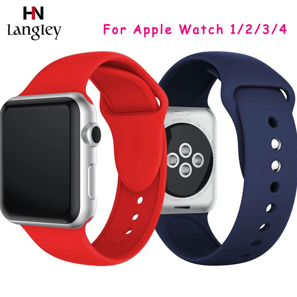 

For Apple Watch Silicone Watchband apple watch 4 3 2 1 iwatch band 42mm 38mm 44mm/40mm pulseira Bracelet watch Accessories