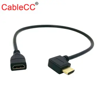 

Zihan Left Angled HDMI Female to Male 1.4 19pin Ethernet & 3D 90 Degree Extension Cable 0.5m for PC DVD Blu-ray Drive Monitor