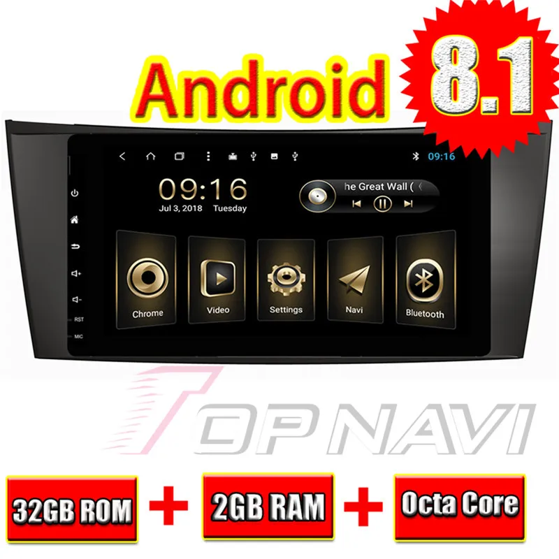  TOPNAVI 8Inch Android 8.1 Octa Core 32GB ROM Car Radio for Benz E-Class W211 2002 2003 2004 2005 20