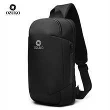 OZUKO Брендовые мужские противоугонные сумки через плечо, мужские 9,7 дюймов, iPad, сумка через плечо, зарядка через usb, водонепроницаемый слинг, нагрудная Сумка, Новинка