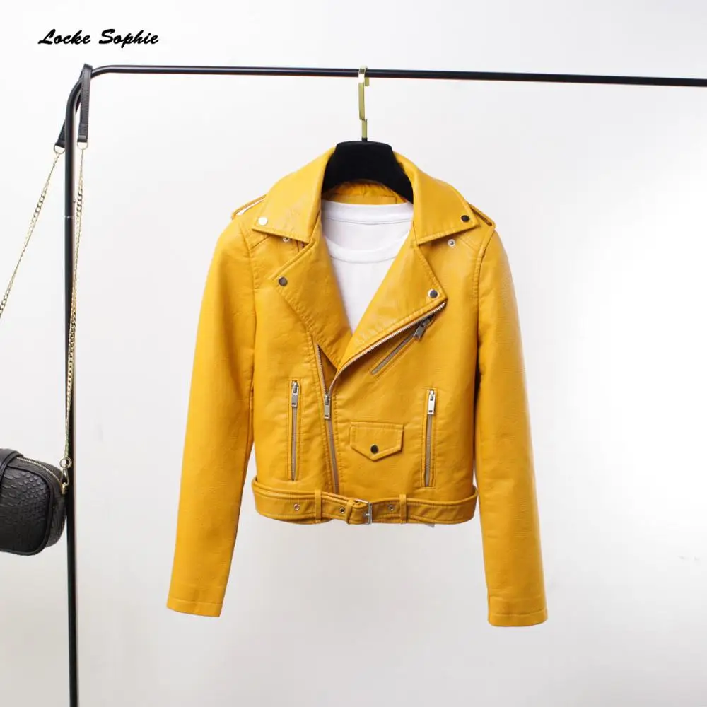 Women Plus size short jacket blazers 2019 Autumn PU leather Splicing faux fur waist belt Jacket ladies Skinny locomotive blazers