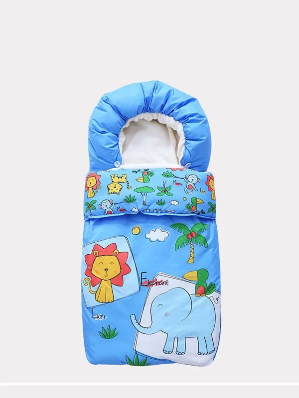 Чехол для ног в детскую коляску Carseat спальный мешок осень зима одноцветное для сна унисекс конверты новорожденных коляска теплый - Цвет: blue