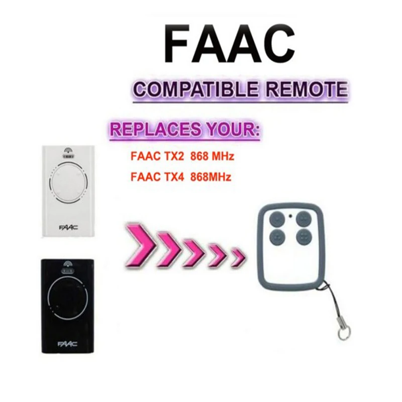 

1pcs FOR FAAC XT2 XT4 868 SLH LR Transmitter Repacement Garage Door Remote