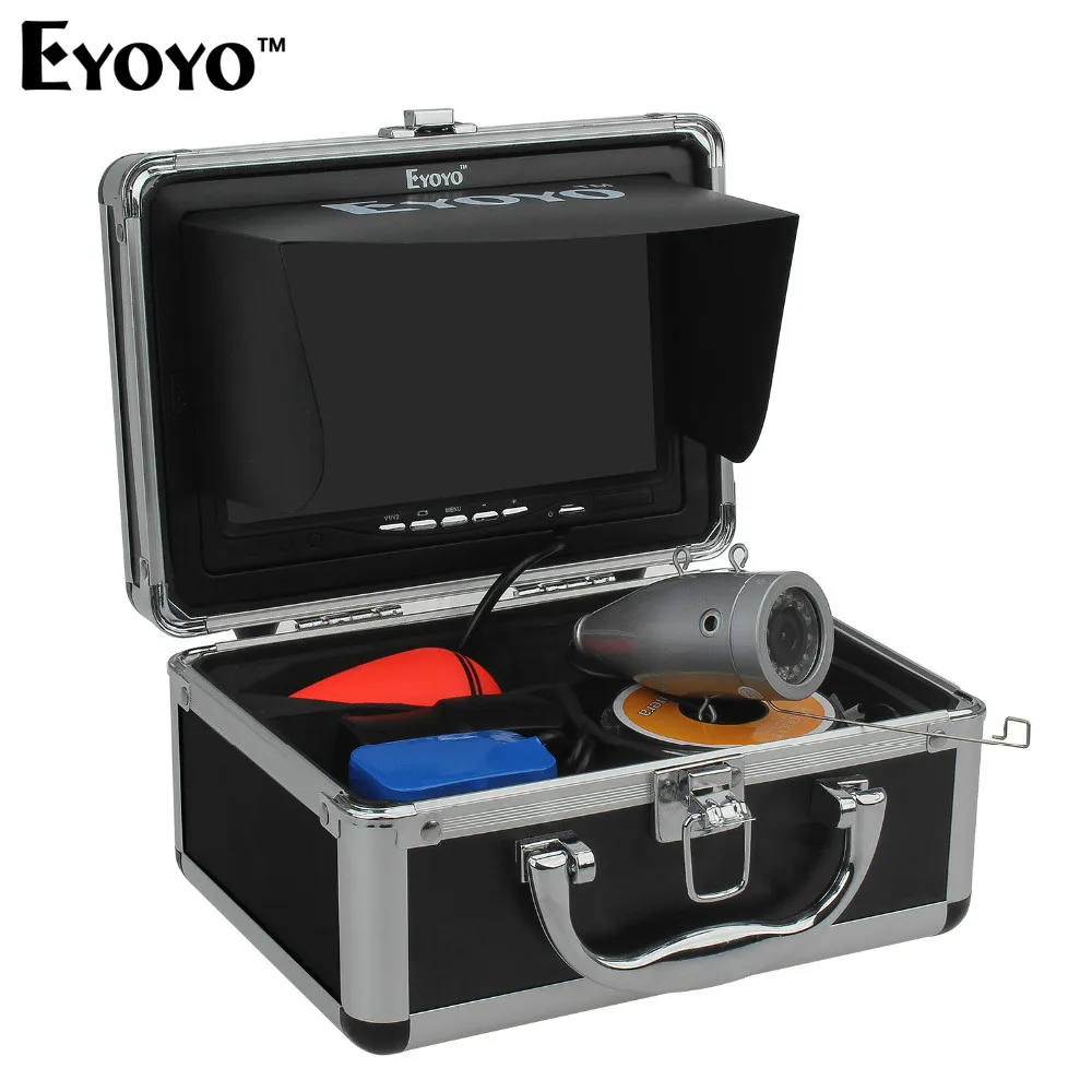 

Eyoyo 30M Underwater Camera for Fishing 12Pcs Infrared IR LED 7" inch TFT Color LCD Screen Fish Finder 1000TVL Fishing camera