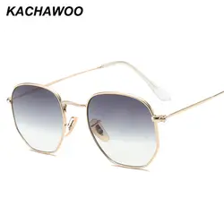 Kachawoo солнцезащитные очки в квадратной оправе в стиле ретро мужские градиентные прозрачные линзы металлический каркас черный красный