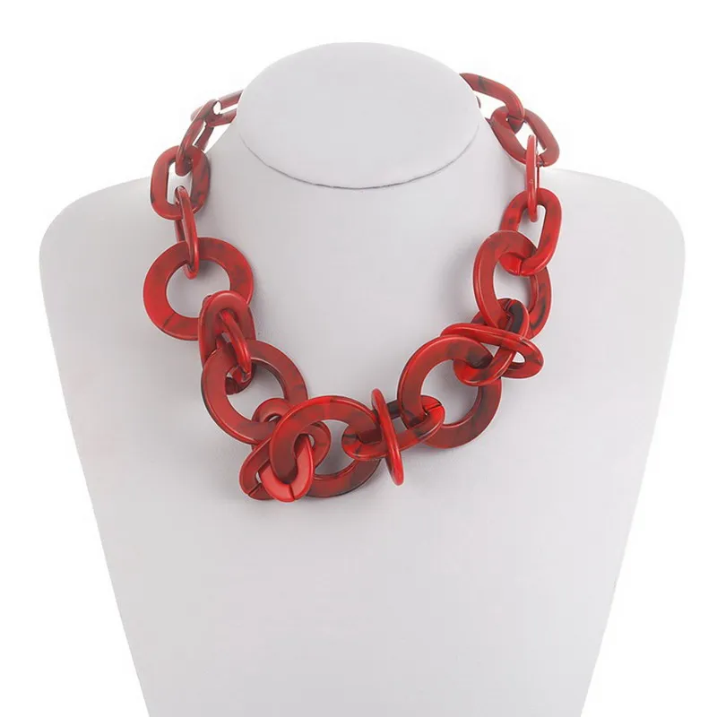 

Fashion Colorful Acrylic Acetic Acid Choker Necklaces Exaggerated Retro Collares Kolye Statement Necklaces Women Jewelry Bijoux