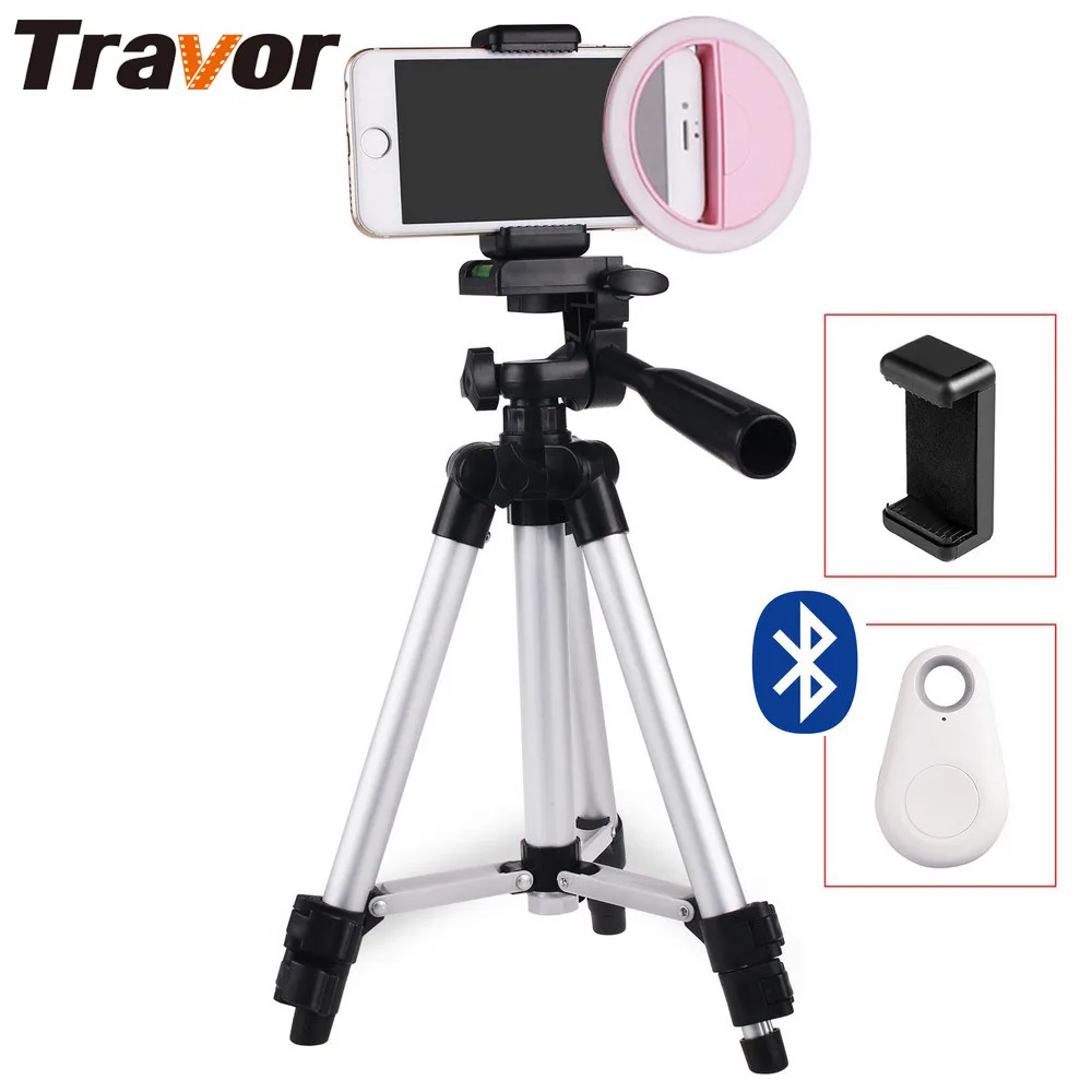 TRAVOR Камера повышения фотографии селфи кольцо света для смартфонов+ 65 см штатив+ держатель телефона+ Bluetooth пульт дистанционного управления