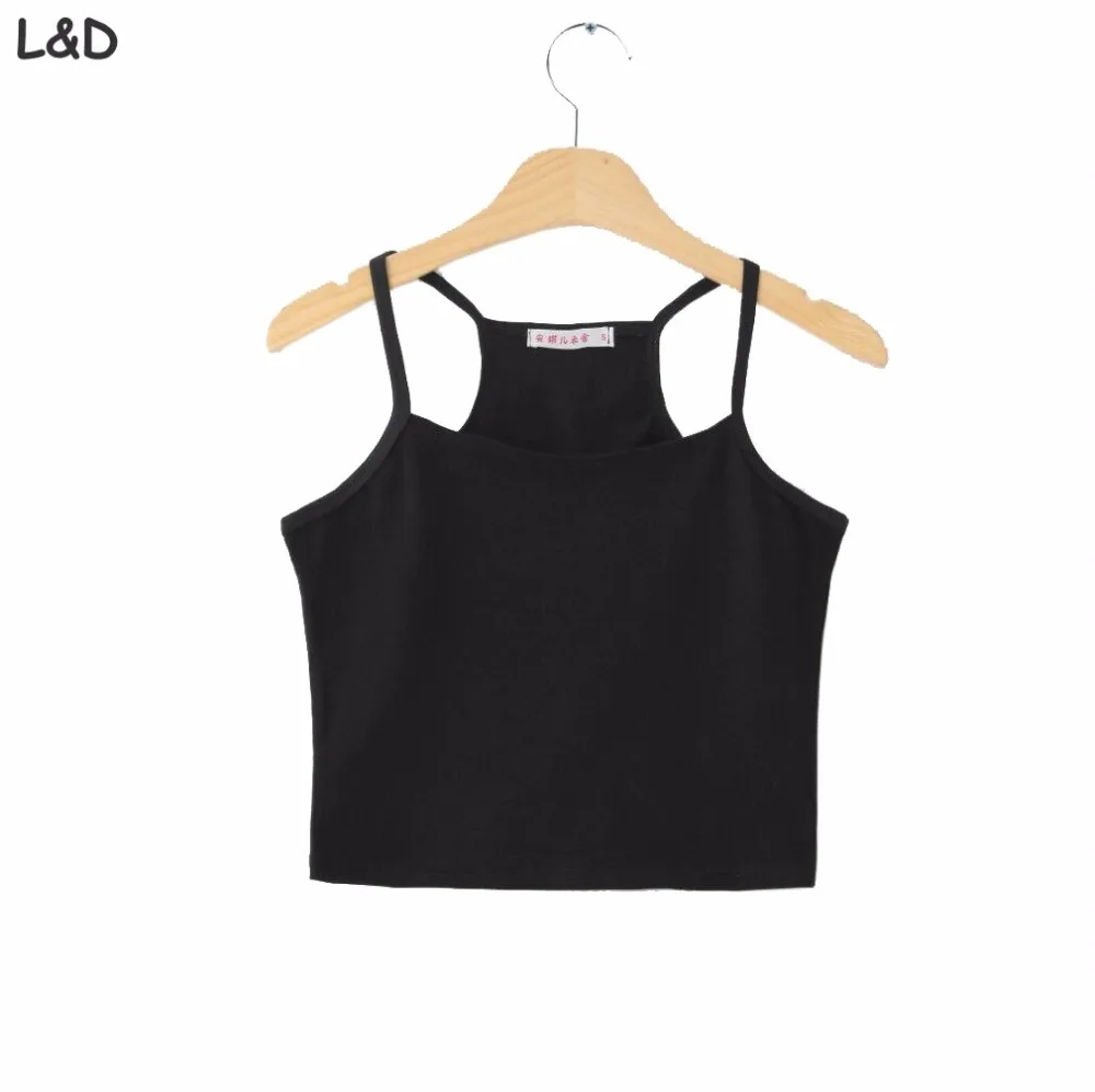 

2019 Sexy Women's Strap Tanks Crop Tops,6 Colors Sleeveless Short Y Camisole Halter Top,Summer Style White/Black Camis Vest