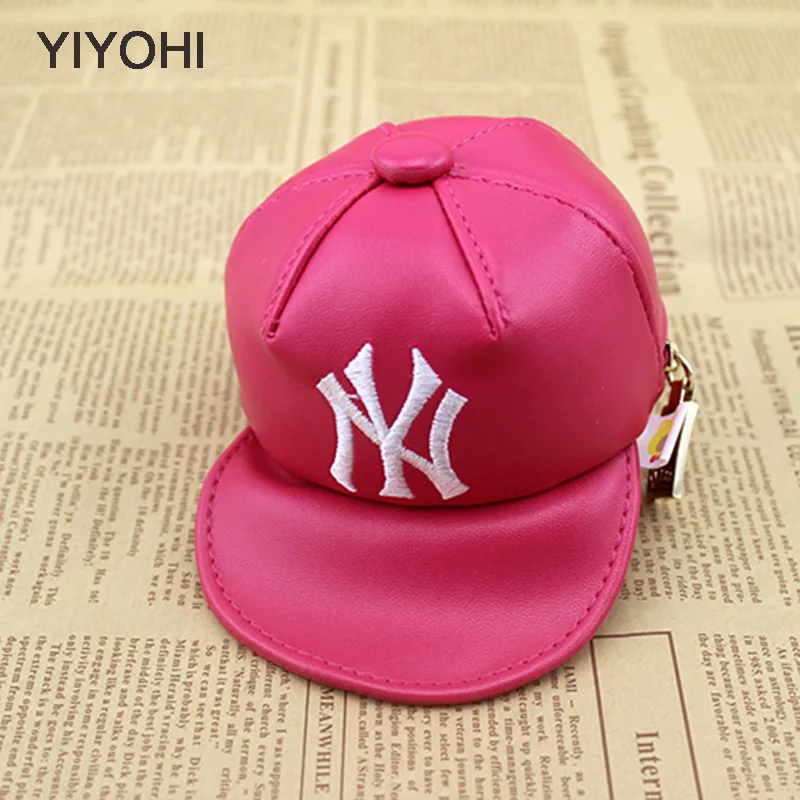 

YIYOHI New 2017 Hot Sale Mini Hat  Coin Purse Zipper Plush PU Coin Bag Kawaii Children Bag Women Wallets Mini Change Pouch Bolsa