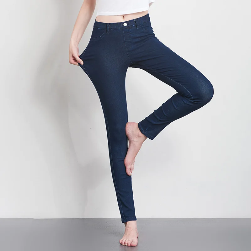 M-5XL Women/'s Autumn Spring Stretch High Waist Casual Small Feet Jeans Plus Size