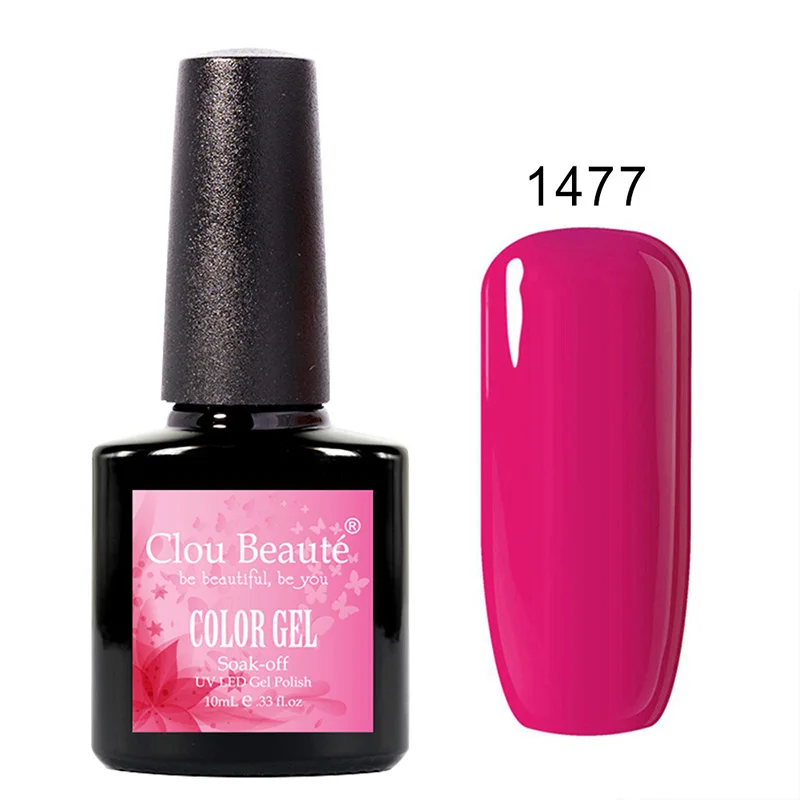 Clou Beaute, 10 мл, фиолетовый цвет, Гель-лак, впитывающий гель, лак, эмалированный лак, СВЕТОДИОДНЫЙ УФ-лак для ногтей, Ультрафиолетовый Лавандовый УФ-Гель-лак - Цвет: 1477