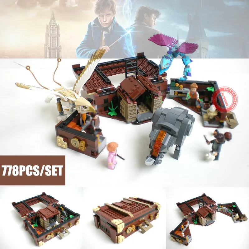 

New Newt`s Case of Magical Creatrues fit legoings Harry Potter Fantastic Beasts 75952 Building Blocks bricks Kids diy Toys Gifts