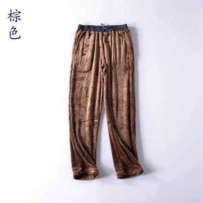Мужские пижамные брюки; хлопковая домашняя одежда для мужчин; мужские Пижамные брюки - Цвет: Коричневый