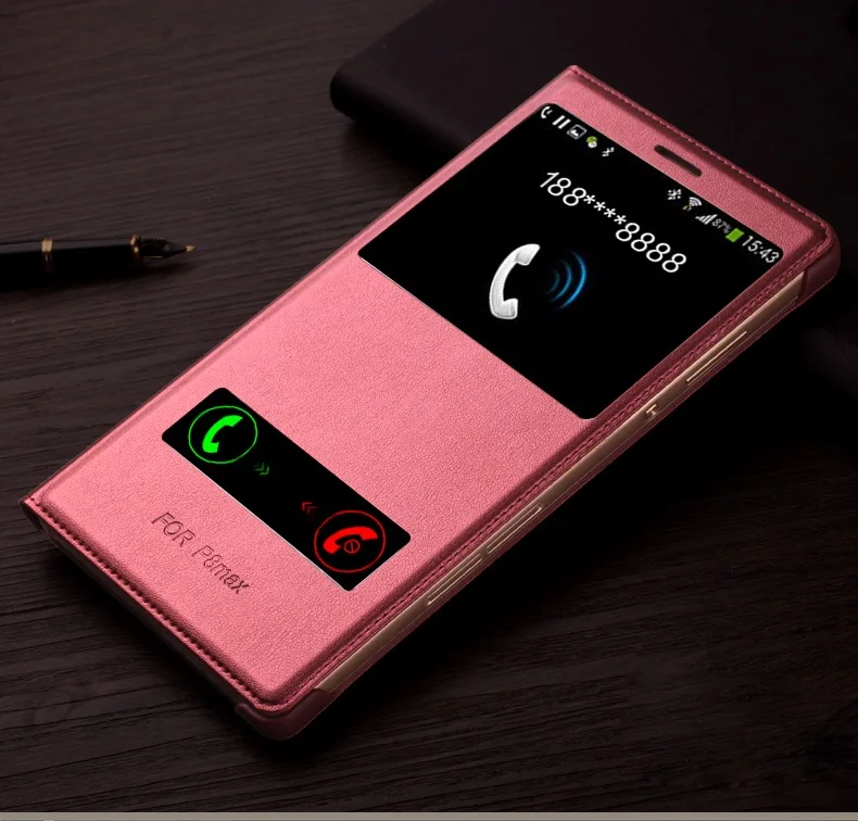 Case For Huawei P8 Max Dual Window View Flip Cover PU