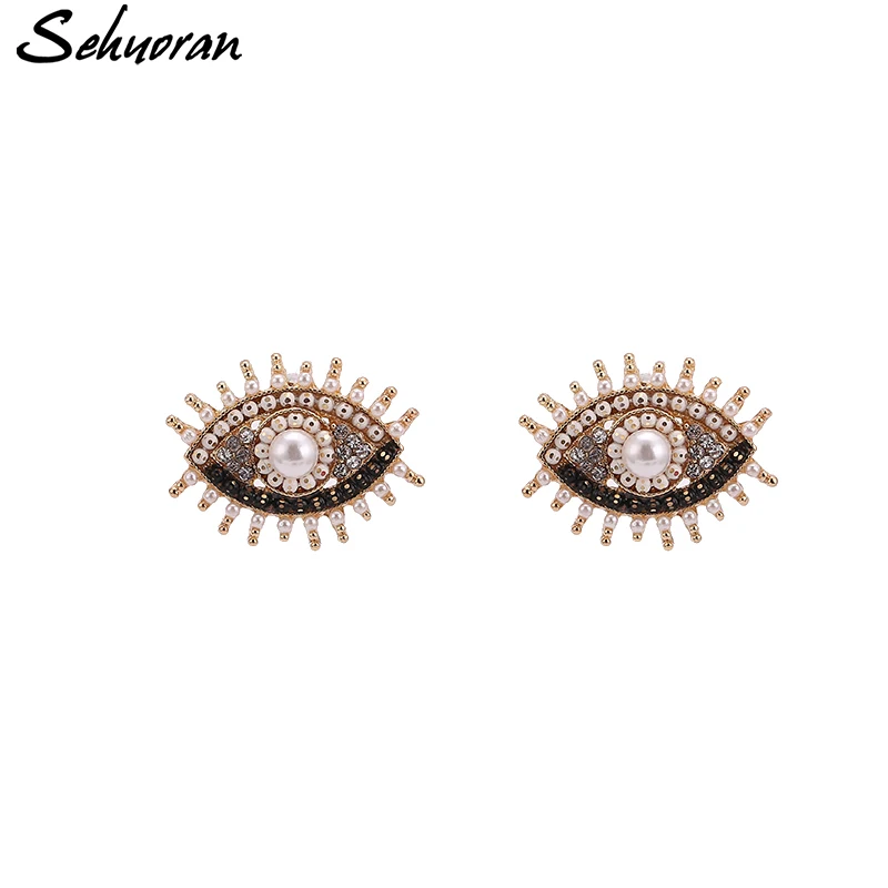 Sehuoran Eye Серьги-гвоздики Brincos серьги жемчужные серьги-гвоздики серьги для женщин новые аксессуары массивные серьги оптом