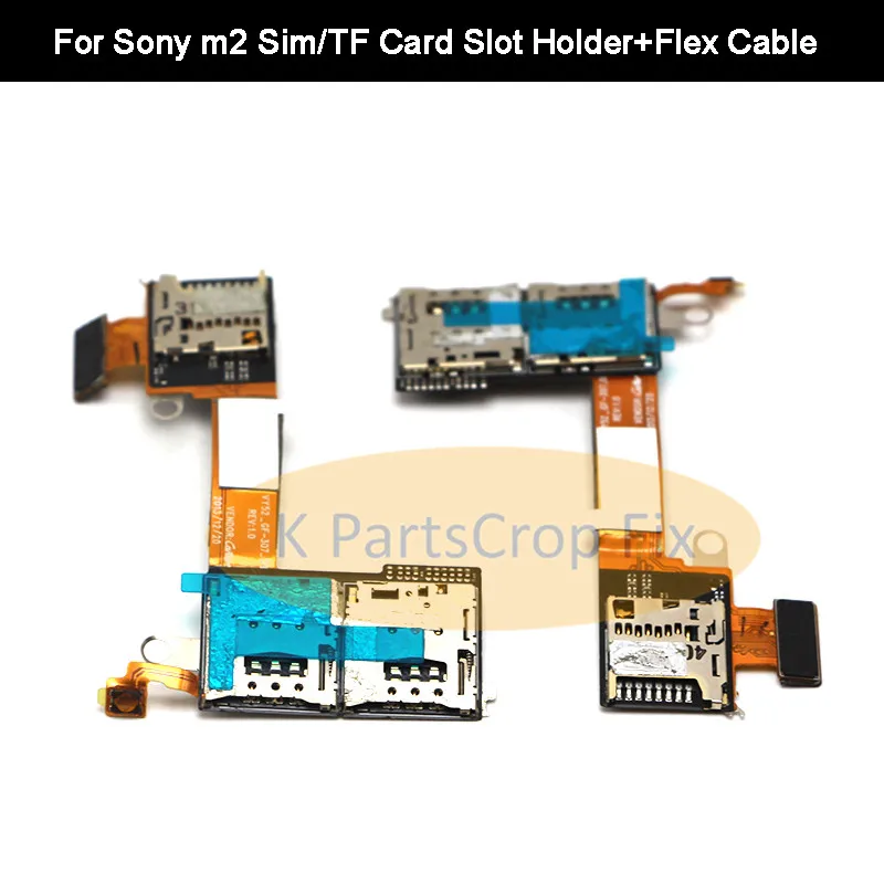 

1pcs Original New Sim Card Slot Holder + TF Card Slot Flex Cable For Sony Xperia M2 S50H D2303 D2305 Sim Flex Cable Repair Parts