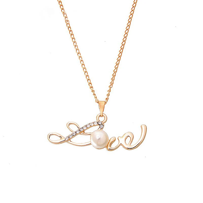 Женский комплект свадебных украшений с кулоном и буквенным принтом серьги