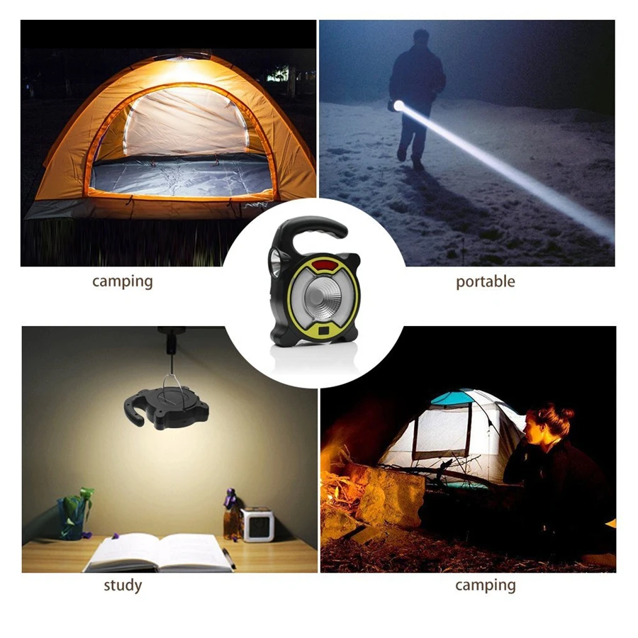 Chiclits Solar Light LED Camping Lamp Flashlight Portable 4 Modes Lamp With Hanging Hook Solar Night Light for Camping Hiking Hunting Emergency Fishing  (14)