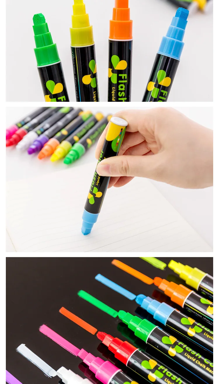 Стираемые флуоресцентный маркер ручка Цветной маркер для Открытый офис планирования рекламные письма канцелярские
