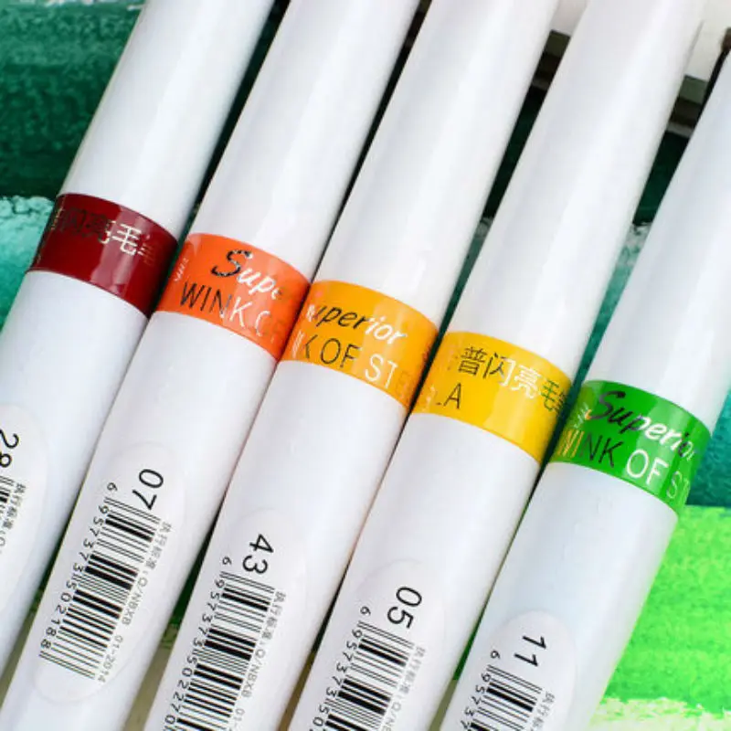 Улучшенный 12 цветов/набор flash цвет кисти живопись каллиграфия красоты цвет ручки Мягкой Головой Мультфильм Ручка с чернилами