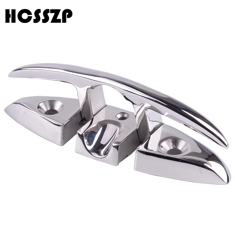 

5/6 inch Flip Up Cleat 316 Stainless Steel Marine Folding Pull up Cleat Deck Mount Line Rope Cleat for Ship Yacht Boat 155x52mm