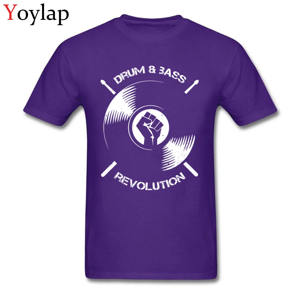 Casual Tops Shirt for Adult Slim Fit Fall O Neck Cotton Fabric Short Sleeve T-Shirt Drum And Bass Revolution Casual Tee Shirt purple