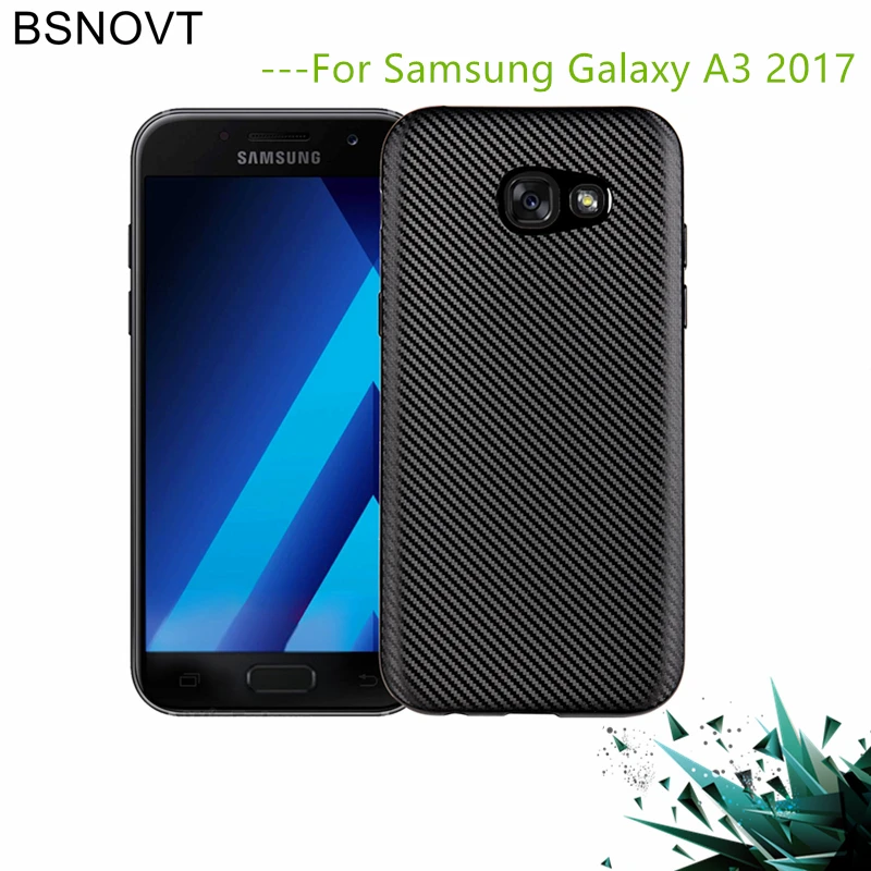 sFor Samsung Galaxy A3 2017 Case Soft Carbon fiber Slim TPU Phone For Cover A320 |