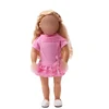 18 inch Girls doll dress Beautiful pink dress American new born clothes Baby toys fit 43 cm baby ts51