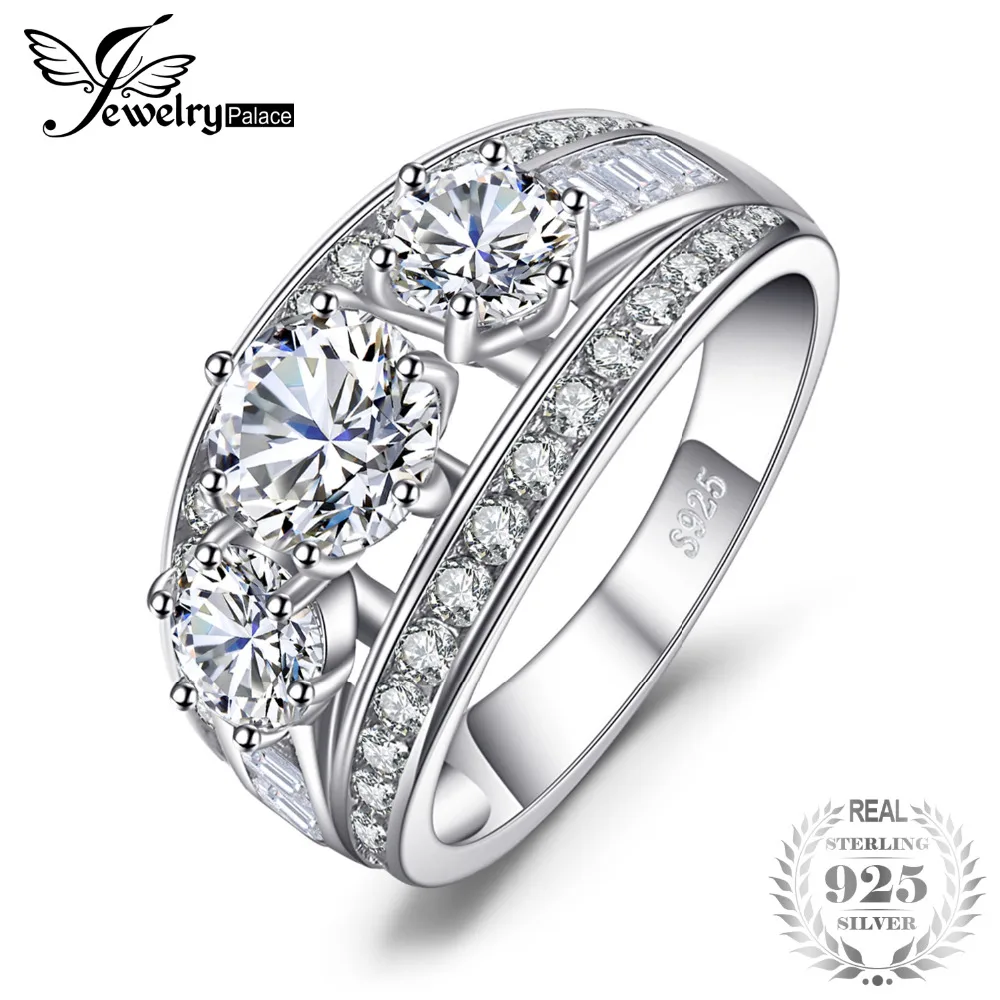 JewelryPalace Extraordinary Cubic Zirconia Ring 925 Sterling Silver