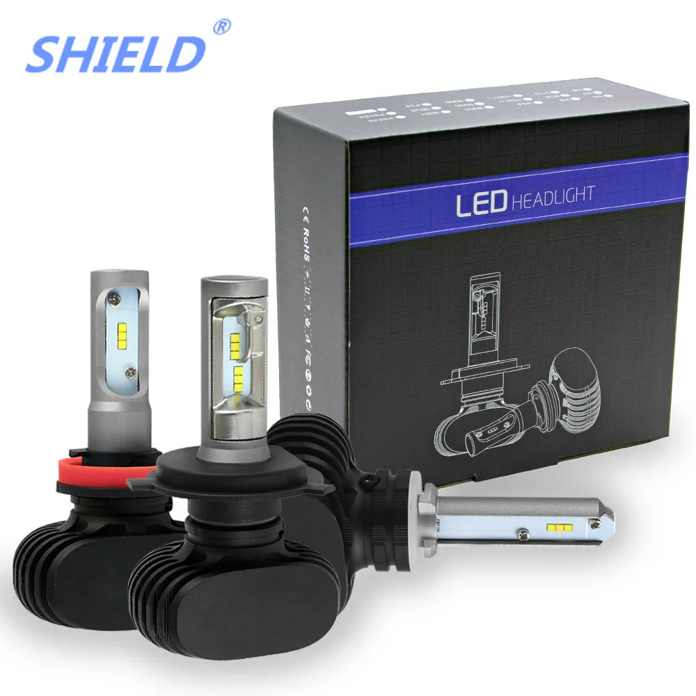 Автомобильные светодиодные лампы SHIELD 9007 9004 H13 H1 H3 H11 9005 HB3 9006 HB4 880 881 H27 H7 H4