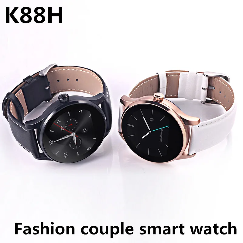 Умные часы AMYNIKEER k88h круглый экран поддержка bluetooth пульсометр для ios android умные pk kw18