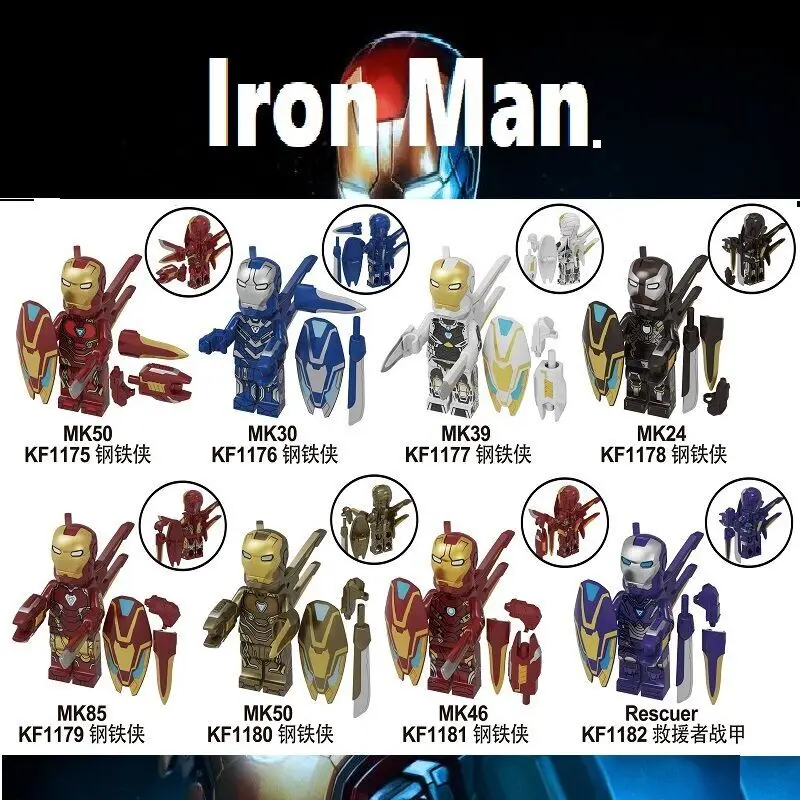 

KF6093 Single Sale Super Heroes Avengers4 Iron Man Spider-Ham Searies Figures Model Bricks Building Blocks Children Gift Toys