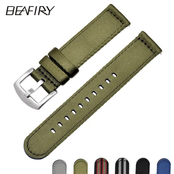

BEAFIRY Breathable Woven Nylon Watch Band 18mm 20mm 22mm 24mm Lightweight Canvas Watch Straps Watchbands Sports