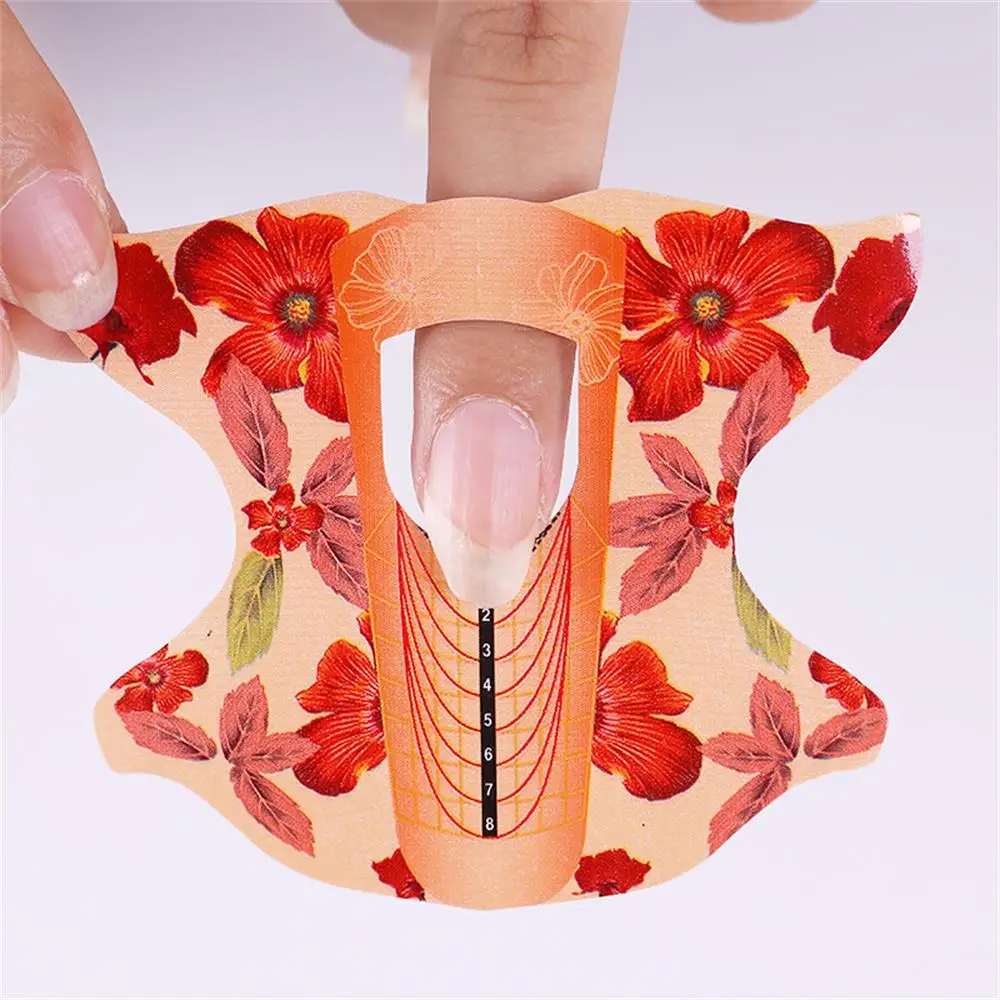 

New Arrivals 100 pcs/roll Nail Form for Acrylic/UV Gel Nail Tip Square Shape Adhesive Nail Extension Nail Art Tool Orange Color