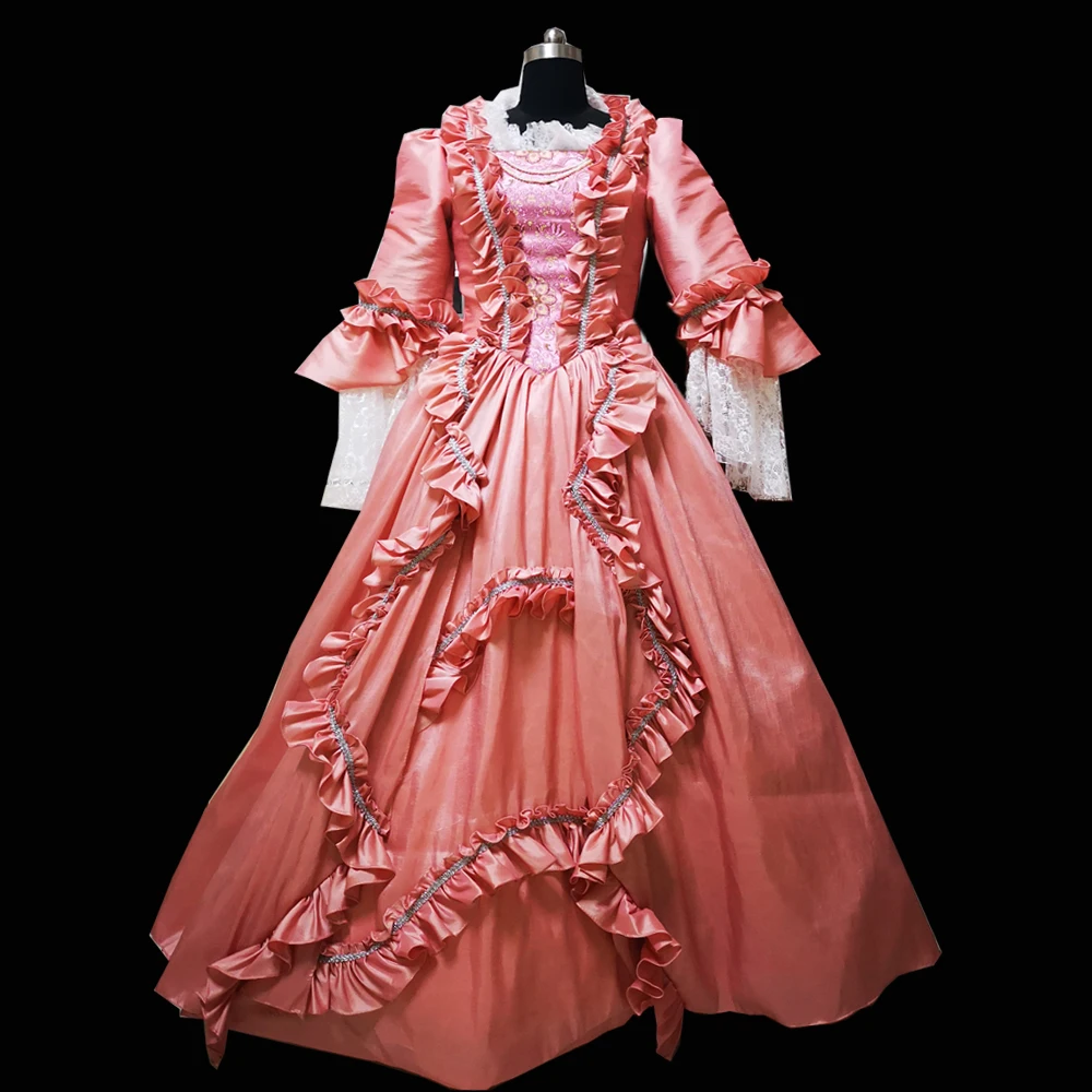 Новые розовые винтажные костюмы 18th Duchess Ретро Средневековый Ренессанс