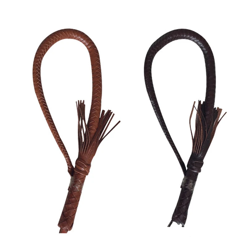 LOCLE 80cm Leather Whip Riding Crops Party Handle Flogger Queen Horse