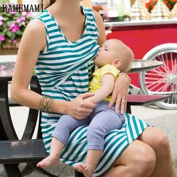 

2019 Casual Maternity Dresses Nursing Breastfeeding Clothes Summer Sleeveless Loose Short Women Nursing Tops Dress Plus Size
