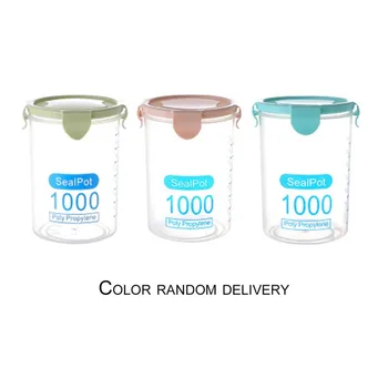 

1000ML Practical Household Plastic Storage Jars Food Storage Bottle Safe Non-Toxic Leakproof Sealed Kitchen Storage Box