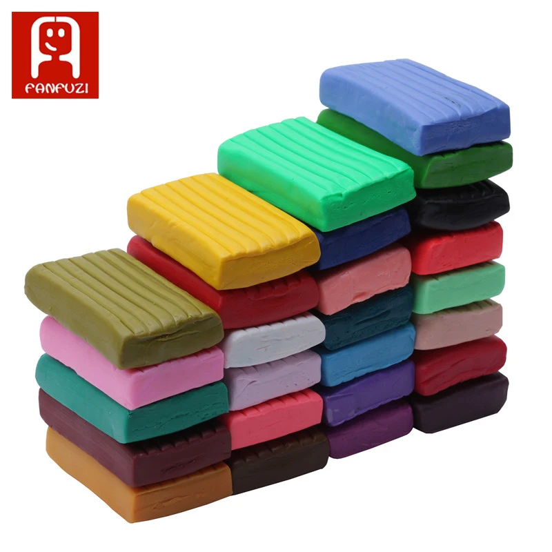 24 Colors DIY Handmade Clay Mud Polymer Clay Modeling Block Play dough