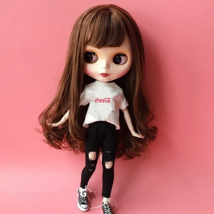 Комплект одежды из 2 предметов для куклы blyth 1/6 футболка+ штаны для куклы blyth jean, комплект одежды для куклы Барби, аксессуары для 1/6