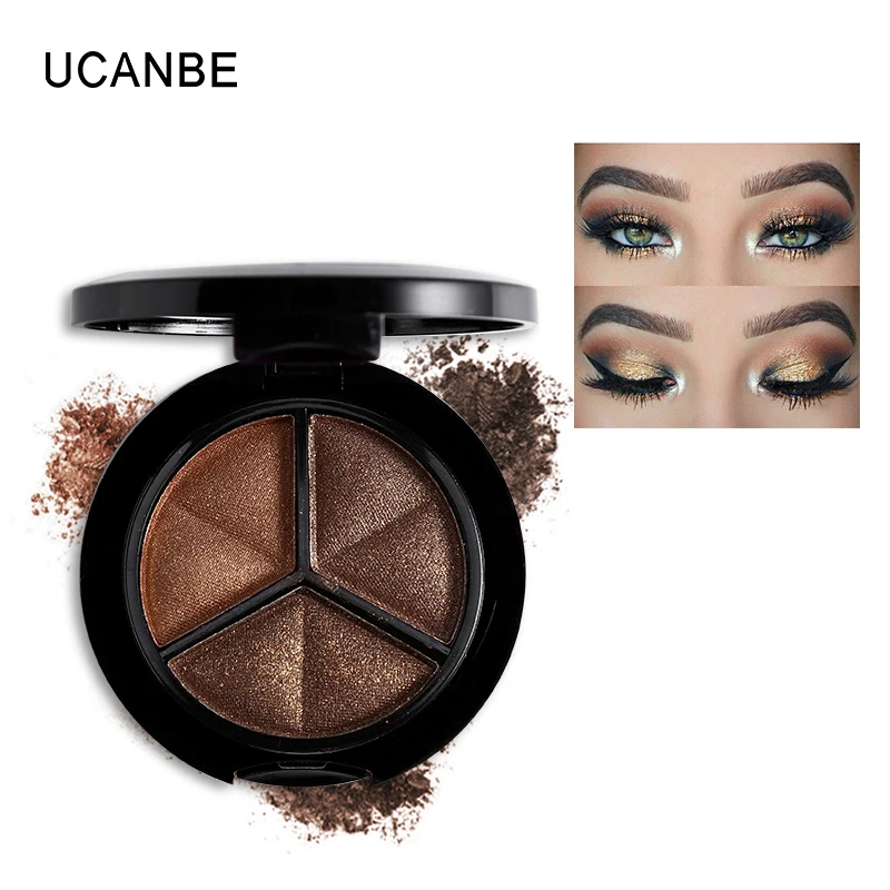 

Brand 3 Colors Natural Shimmer Matte Eye Shadow Palette Smoky Eyeshadow Makeup Kit Nude Eye Shadow Glitter with brush & mirror