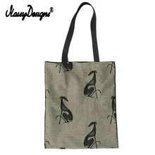 Бесшумная дизайнерская женская сумка для покупок с принтом «Грейхаунд» на заказ, Женская Холщовая Сумка на плечо, хлопковая, красивая, для девушек, друзей, подарок