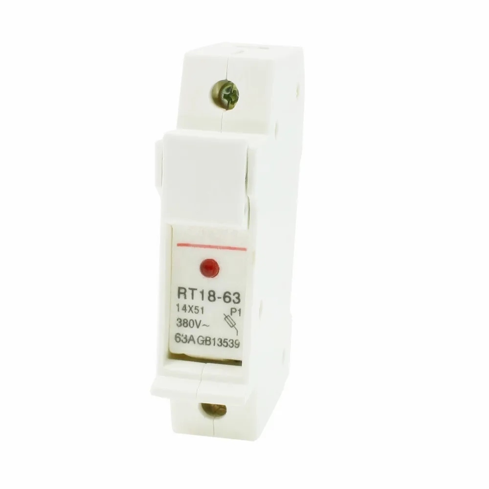 

1pcs Din Rail Mounting RT18-63 AC 380V 63A One Pole 1P Fuse Holder for 14x51mm
