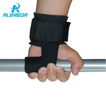 

ALBREDA1Pair Barbell Straps Wraps Hand Wrist Support Protection Belt Brand Gym Power Training Weight Lifting Gloves Bar Grip