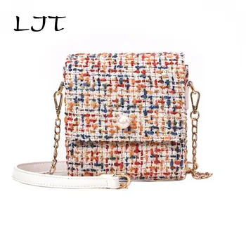 

LJT Brand Women Shoulder Bag Handbag 2019Luxury Fashion Quality Female Messenger Bag Chain Pearl Small Crossbody Bag Purse