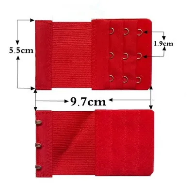 1 шт., расширитель бюстгальтера, 2 ряда, 3 ряда, 4 ряда, женское регулируемое нижнее белье, удлиненный бюстгальтер, застежка-крючок, пояс-удлинитель для бюстгальтера - Цвет: 5.5cm red