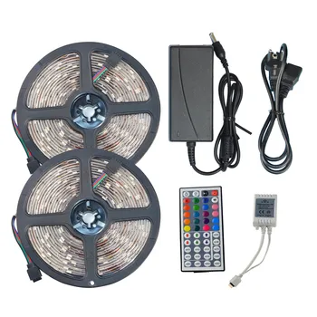 

RGB 5050 5M LED Light Strip 12V 30leds/m Waterproof Ribbon String rgb Flexible Tape Light with Power Supply Wholesale LED Strips