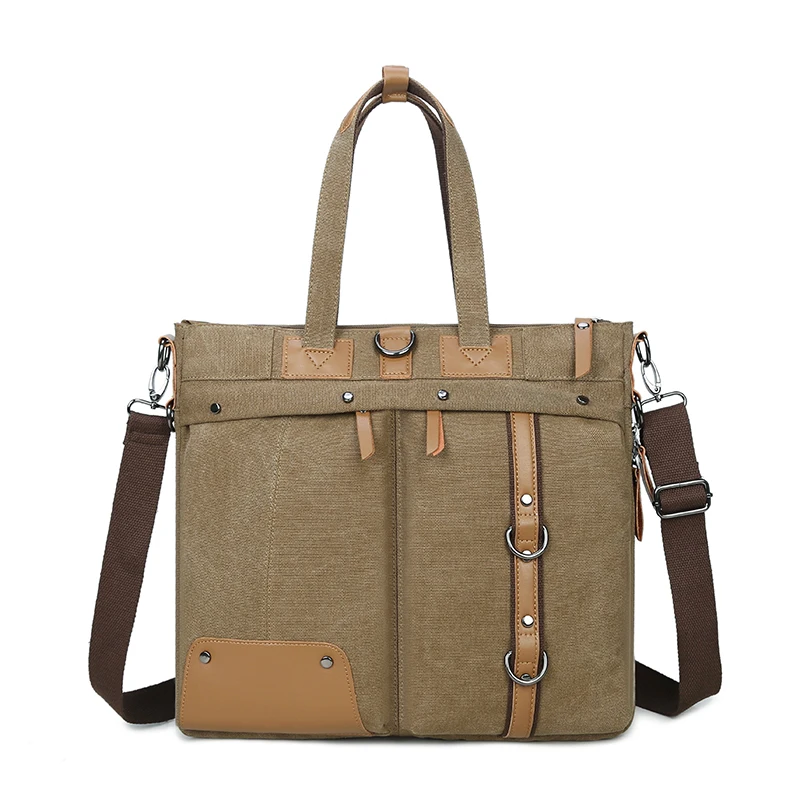 

Men's Shoulder Bag Fashion Diagonal Tote Bag Multifunctional Canvas Laptop Bags High-end Briefcase Male Large Capacity Pack