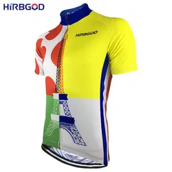 Hirbgod Эйфелева башня Стиль Велоспорт Джерси рубашка для мужчин короткий рукав велоезда по дорогам на MTB носит Лето быстросохнущая Мужская