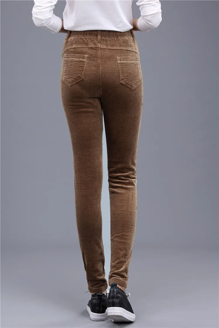 Зимние теплые вельветовые штаны-шаровары, женские штаны с высокой талией, эластичные вельветовые брюки, женские вельветовые Стрейчевые брюки